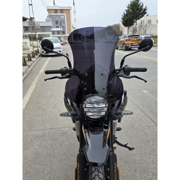 Himalayan Royal Enfıeld 450 Siperlik Ön Cam 2023 2025 Model 49cm Siyah Renkli 4mm
