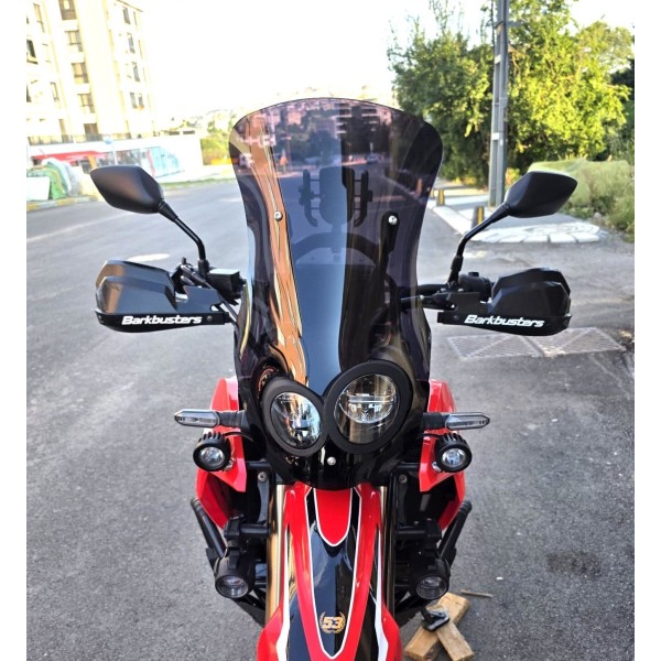 Honda CRF 250 300 Rally Siperlik Ön Cam 2017 2025 Model 56cm Siyah Renkli 4mm