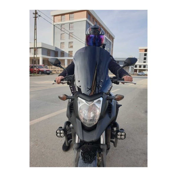 Honda NC 700 750 X Siperlik Ön Cam 2012 2015 Model 50cm Siyah Renkli 4mm ORTA BOYLU CAM