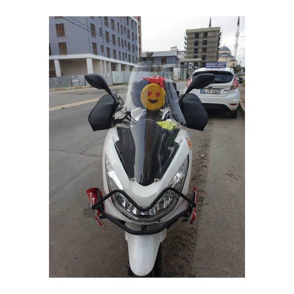 Honda PCX Siperlik Ön Cam 2014 2017 Model 65cm Şeffaf Renkli 4mm ORTA BOYLU CAM