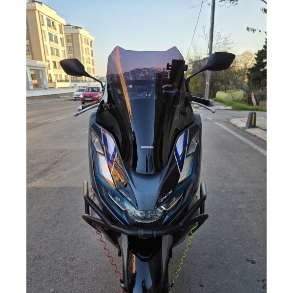 Honda PCX Siperlik Ön Cam 2021 2024 Model 47cm Siyah Renkli 4mm SPOR CAM