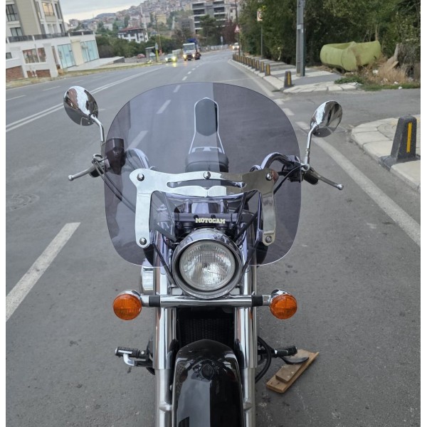 Honda Shadow 750 Ön Cam 1999 2010 Model 45cm Füme Renkli 4mm APARATSIZDIR