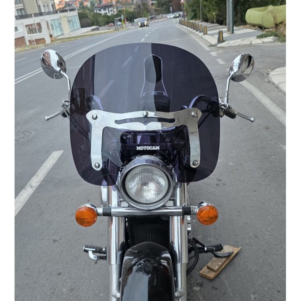 Honda Shadow 750 Ön Cam 1999 2010 Model 45cm Siyah Renkli 4mm APARATSIZDIR