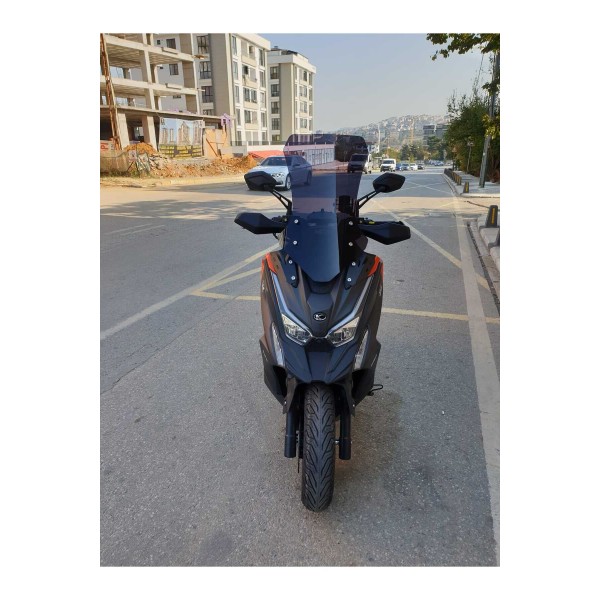 Kymco DTX 250 360 Siperlik Ön Cam 2021 2025 Model 68cm Siyah Renkli 4mm