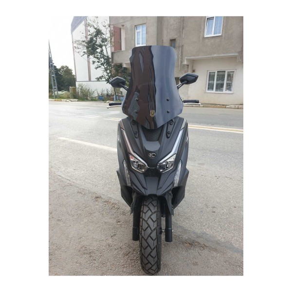 Kymco DTX 360 Siperlik Ön Cam 2021 2023 Model 55cm Siyah Renkli 4mm KISA SPOR CAM
