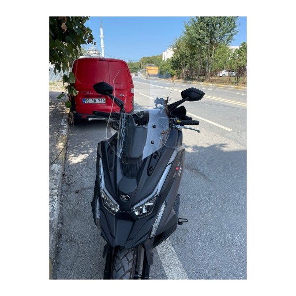 Kymco DTX 360 Siperlik Ön Cam 2021 2023 Model 65cm Şeffaf Renkli 4mm UZUN CAM