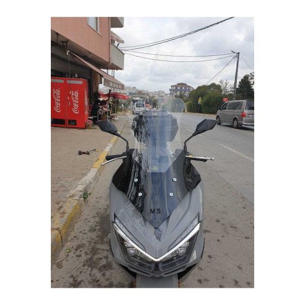 Mondial Strada 125 Siperlik Ön Cam 2023 2025 Model 75cm Şeffaf Renkli 4mm UZUN CAM