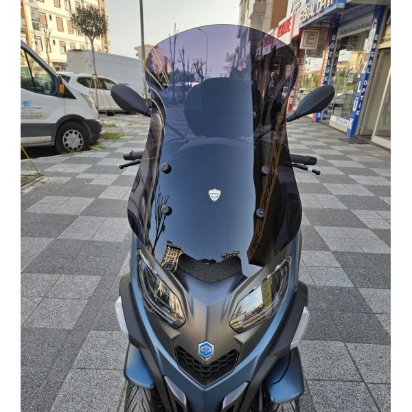 Piaggio MP3 530 Siperlik Ön Cam 2023 2025 Model 72cm Siyah Renkli 4mm UZUN CAM