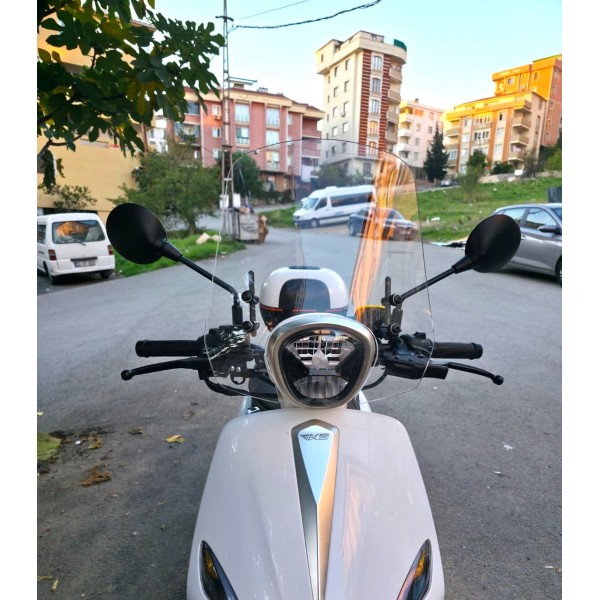 Rks Letbe LB 125 Ön Cam 2023 2025 Model 44cm Şeffaf Renkli 4mm ELCİKSİZ APARAT GÖNDERİLMEYECEK