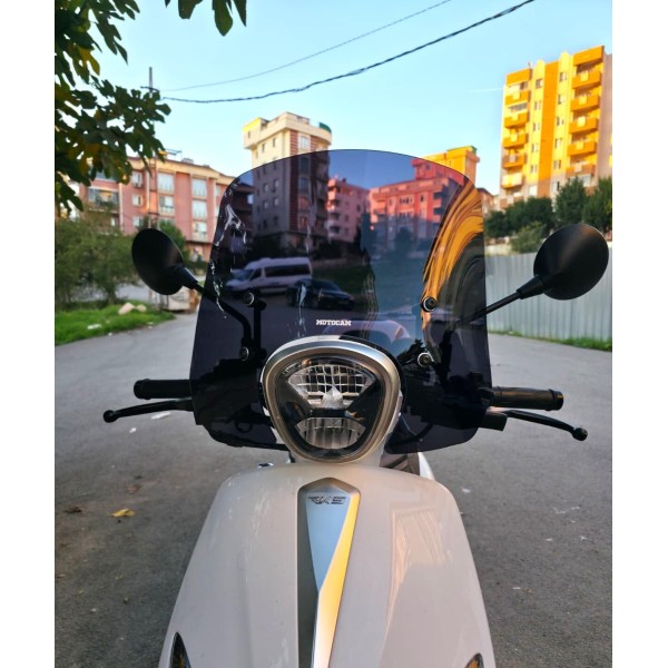 Rks Letbe LB 125 Ön Cam 2023 2025 Model 44cm Siyah Renkli 4mm ELCİKSİZ APARAT GÖNDERİLMEYECEK