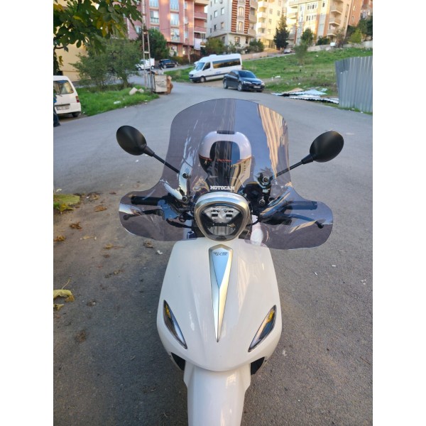 Rks Letbe LB 125 Ön Cam 2023 2025 Model 45cm Füme Renkli 4mm ELCİKLİ APARAT GÖNDERİLMEYECEK