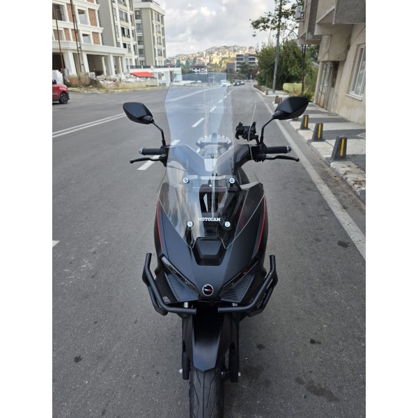 RKS Lince 125 Siperlik Ön Cam 2021 2025 Model 55cm Şeffaf Renkli 4mm KISA SPOR CAM