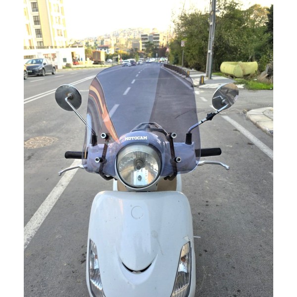 SYM Fiddle 2 3 4 Ön Cam 2009 2023 Model 44cm Füme Renkli APARAT GÖNDERİLMEYECEK