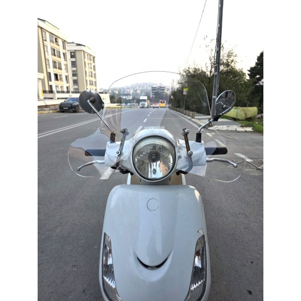 SYM Fiddle 2 3 4 Ön Cam 2009 2023 Model 53cm Şeffaf Renkli Elcikli APARAT GÖNDERİLMEYECEK