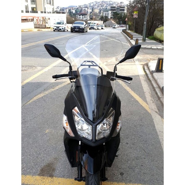 SYM JET 14 200 Siperlik Ön Cam 2017 2025 Model 65cm Şeffaf Renkli 4mm UZUN CAM