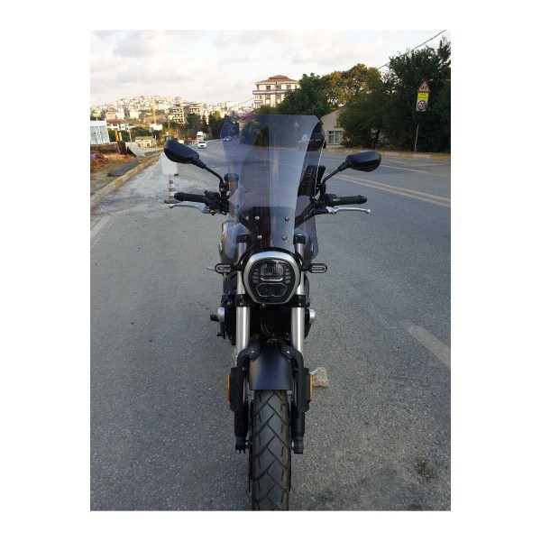 Voge ACX 525 Siperlik Ön Cam 2023 2025 Model 58cm Füme Renkli 4mm