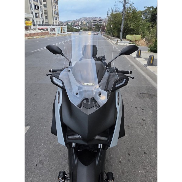 Yamaha Xmax Techmax Siperlik Ön Cam 2025 Model 63cm Şeffaf Renkli 4mm Asansörlü