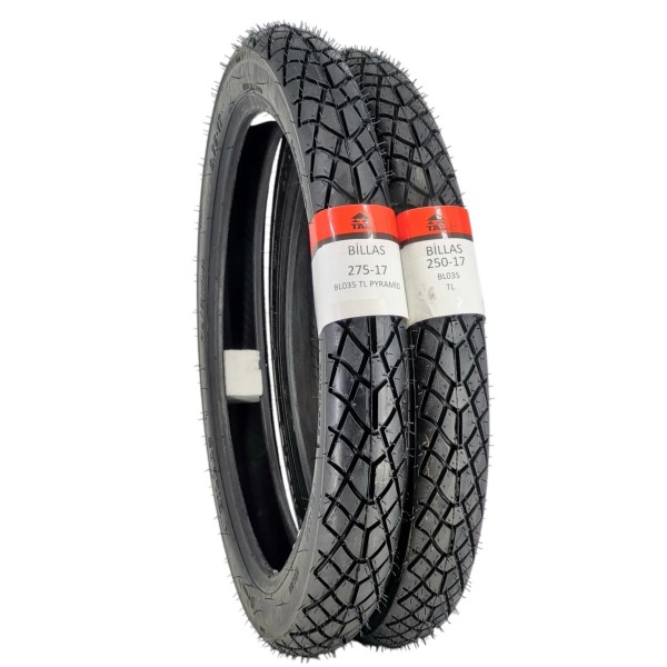 Billas Set 2.50-17 Ve 2.75-17 Bl035 Tl 4Pr Motosiklet Lastiği