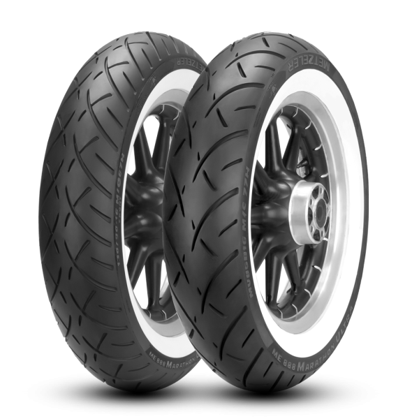 Metzeler Set 130/80B17 65H WW ve 180/65B16RF 81H ME888 WW Beyaz Yanaklı