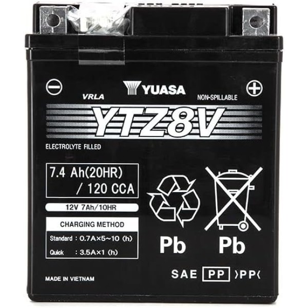 Yuasa YTZ8V Yamaha X-max 300 12V7AH Bakımsız Motosiklet Aküsü