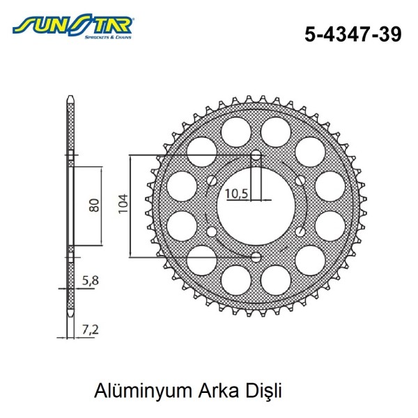 ARKA DİŞLİ ALÜMİNYUM 520
