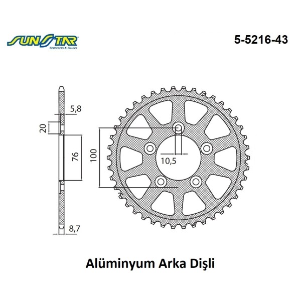 ARKA DİŞLİ ALÜMİNYUM ARKA DİŞLİ ALÜMİNYUM