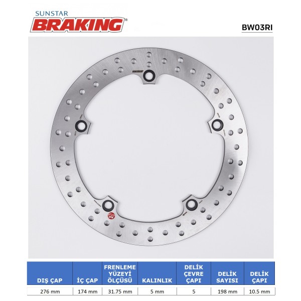 BMW R850-1100-1150 YUVARLAK ARKA FREN DİSKİ