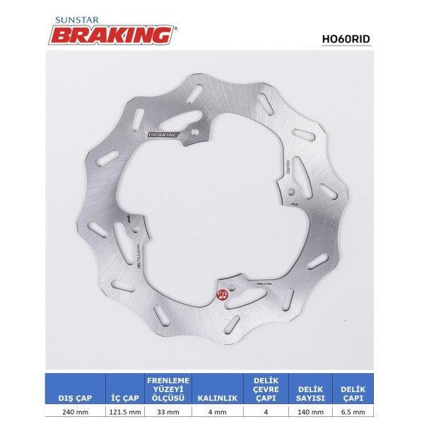 DALGALI ARKA FREN DİSKİ