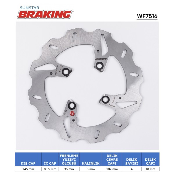 DUCATI DALGALI ARKA FREN DİSKİ