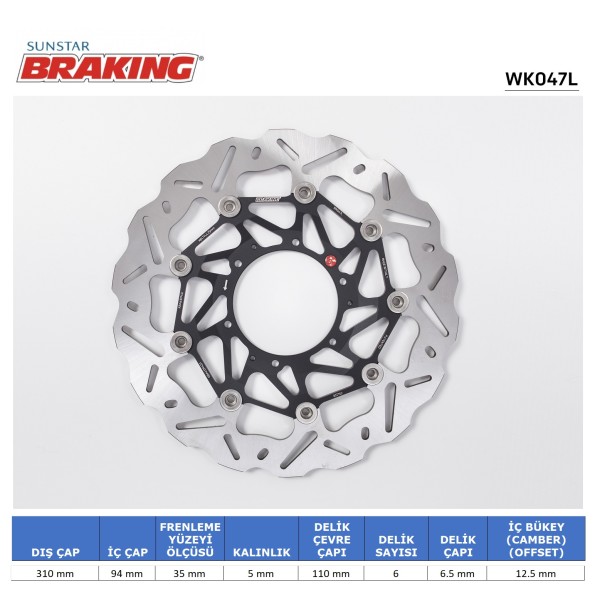 HONDA CBR 600 RR / CB 1000 R DALGALI ÖN PERFORMANS FREN DİSKİ (SOL) HONDA CBR 600 RR / CB 1000 R DALGALI ÖN PERFORMANS FREN DİSKİ (SOL)