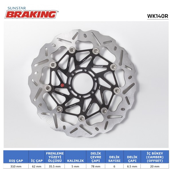 HONDA CRF 1000-1100 / TRANSALP 750 DALGALI ÖN PERFORMANS FREN DİSKİ (SAĞ) HONDA CRF 1000-1100 / TRANSALP 750 DALGALI ÖN PERFORMANS FREN DİSKİ (SAĞ)