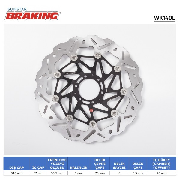 HONDA CRF 1000-1100 / TRANSALP 750 DALGALI ÖN PERFORMANS FREN DİSKİ (SOL) HONDA CRF 1000-1100 / TRANSALP 750 DALGALI ÖN PERFORMANS FREN DİSKİ (SOL)