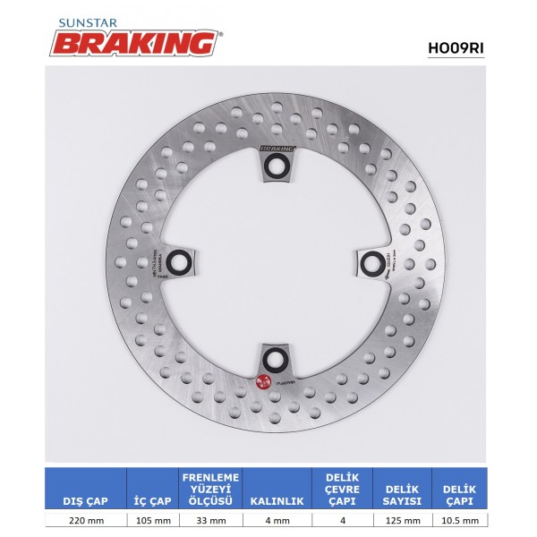 HONDA CRF 250L / CBR 125 YUVARLAK ARKA FREN DİSKİ