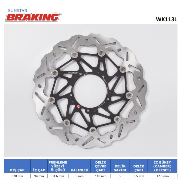 HONDA VFR 1200 F DALGALI ÖN PERFORMANS FREN DİSKİ (SOL) HONDA VFR 1200 F DALGALI ÖN PERFORMANS FREN DİSKİ (SOL)