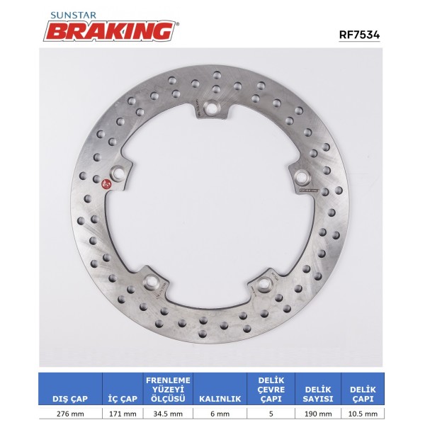 HONDA VFR 1200 F / X CROSSTOURER YUVARLAK ARKA FREN DİSKİ HONDA VFR 1200 F / X CROSSTOURER YUVARLAK ARKA FREN DİSKİ