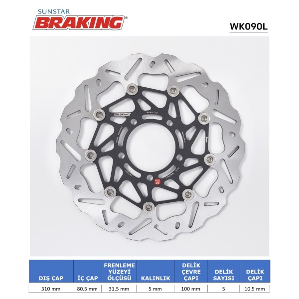 KAWASAKI DALGALI ÖN PERFORMANS FREN DİSKİ (SOL)