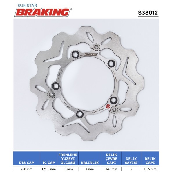 SUZUKI AN 400-650 DALGALI ÖN FREN DİSKİ