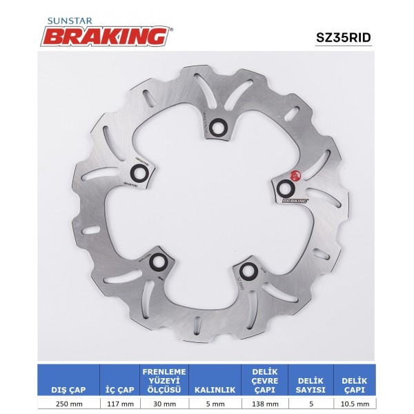 SUZUKI AN 650 BURGMAN DALGALI ARKA FREN DİSKİ SUZUKI AN 650 BURGMAN DALGALI ARKA FREN DİSKİ