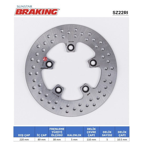 SUZUKI GSXR 600-750-1000 / SV 650 / TL 1000 R-S YUVARLAK ARKA FREN DİSKİ