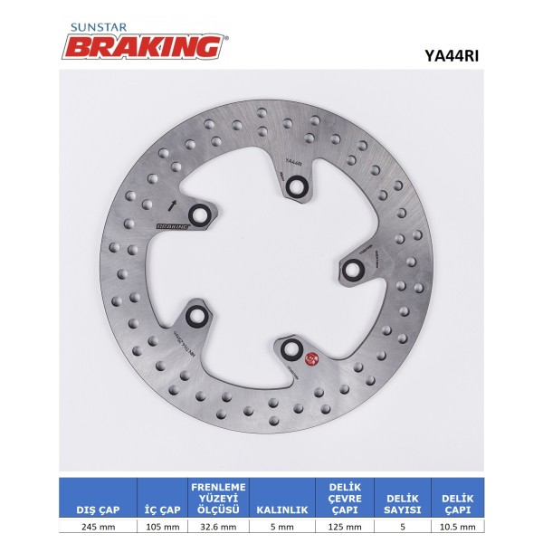 YAMAHA FZ6 / MT-03 / FZ1 / FAZER ARKA YUVARLAK FREN DİSKİ