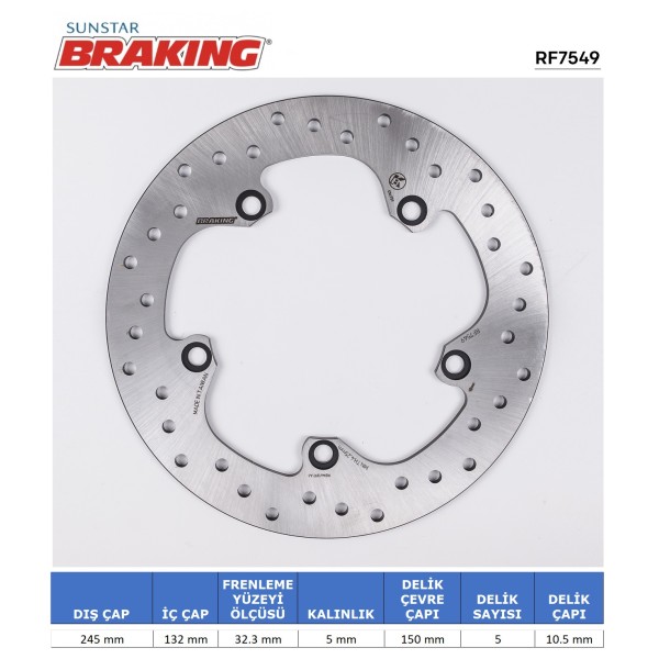 YAMAHA MT-07 / XSR / MT-09 / XSR / XTZ 700 YUVARLAK ARKA FREN DİSKİ