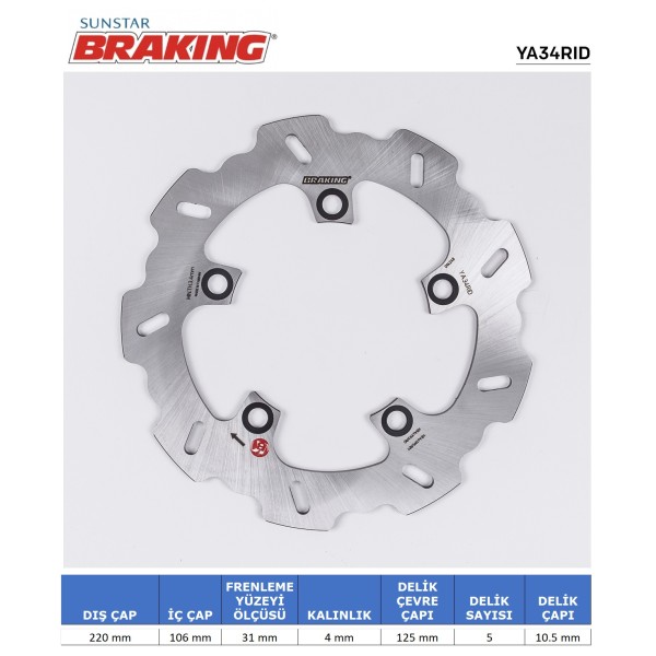 YAMAHA R6 / R1 / MT-10 DALGALI ARKA FREN DİSKİ