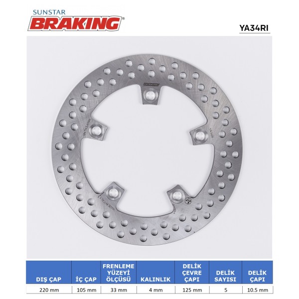 YAMAHA R6 / R1 / MT-10 YUVARLAK ARKA FREN DİSKİ YAMAHA R6 / R1 / MT-10 YUVARLAK ARKA FREN DİSKİ