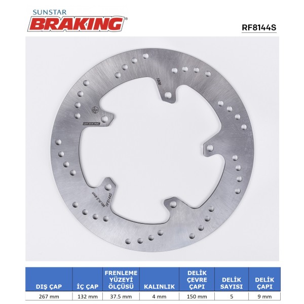 YAMAHA X-MAX 125-250-400 / MAJESTY 400 / T-MAX 500-530 YUVARLAK ÖN FREN DİSKİ