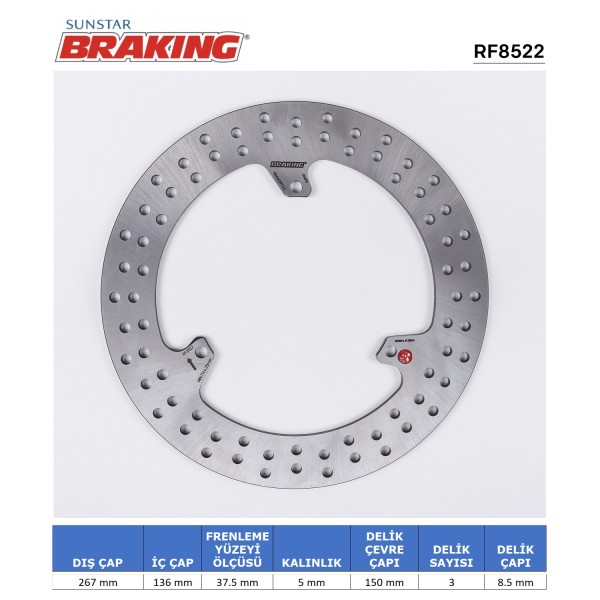 YAMAHA X-MAX 400 YUVARLAK ARKA FREN DİSKİ