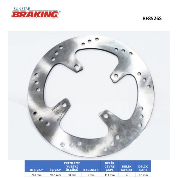 YAMAHA X-MAX / X-CITY 250 YUVARLAK ARKA FREN DİSKİ (4 DELİK )