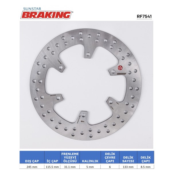 YAMAHA XT 660 R / X / XTZ TENERE YUVARLAK ARKA FREN DİSKİ YAMAHA XT 660 R / X / XTZ TENERE YUVARLAK ARKA FREN DİSKİ