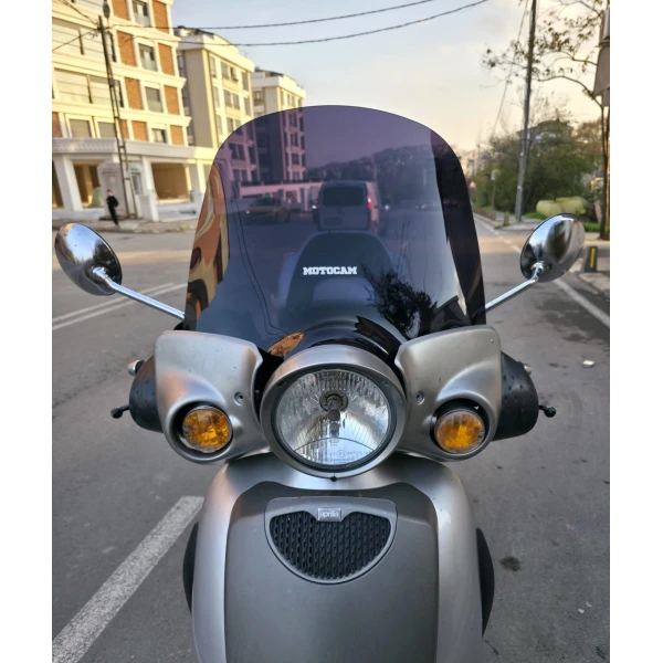 Aprilia Scarabeo 200 Siperlik Ön Cam 45Cm 2002 2007 Model Siyah Renkli 4Mm