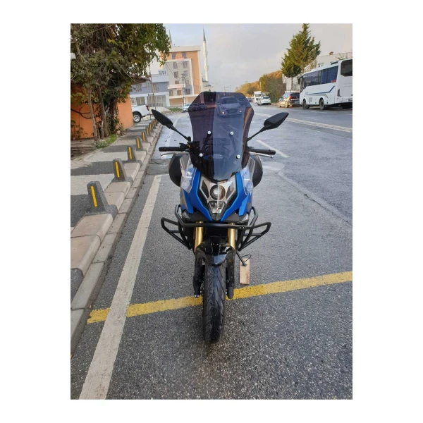 Cf Moto 650 Mt Siperlik Ön Cam 2025 Model 56Cm Siyah Renkli 4Mm Uzun Cam