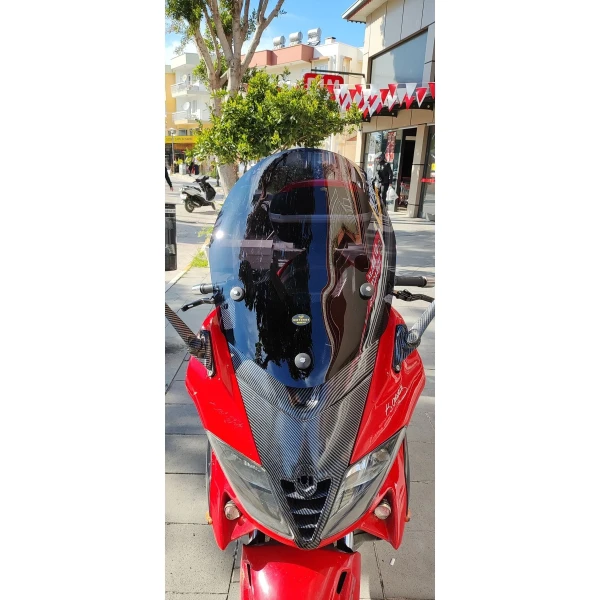 Gilera Nexus 500 Siperlik Ön Cam 2004 2008 Model 58Cm Siyah Renkli 4Mm